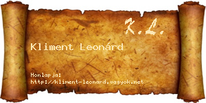 Kliment Leonárd névjegykártya