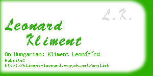 leonard kliment business card